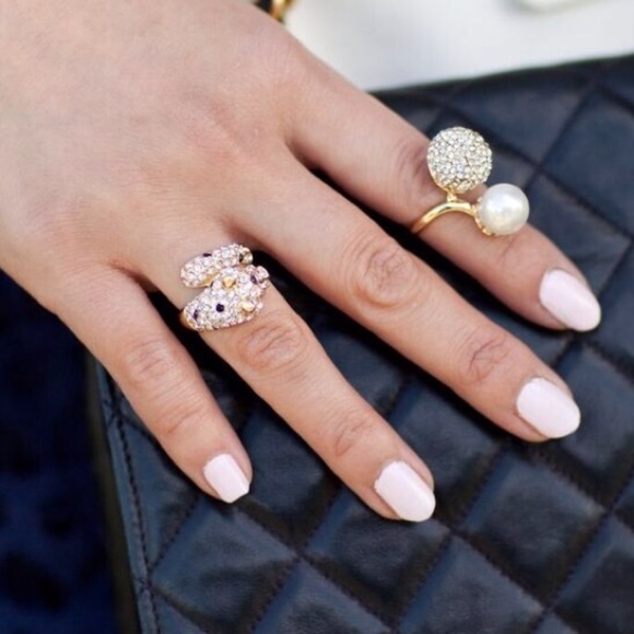 Crystal Pave and Pearl Ring - Picture 4 of 6